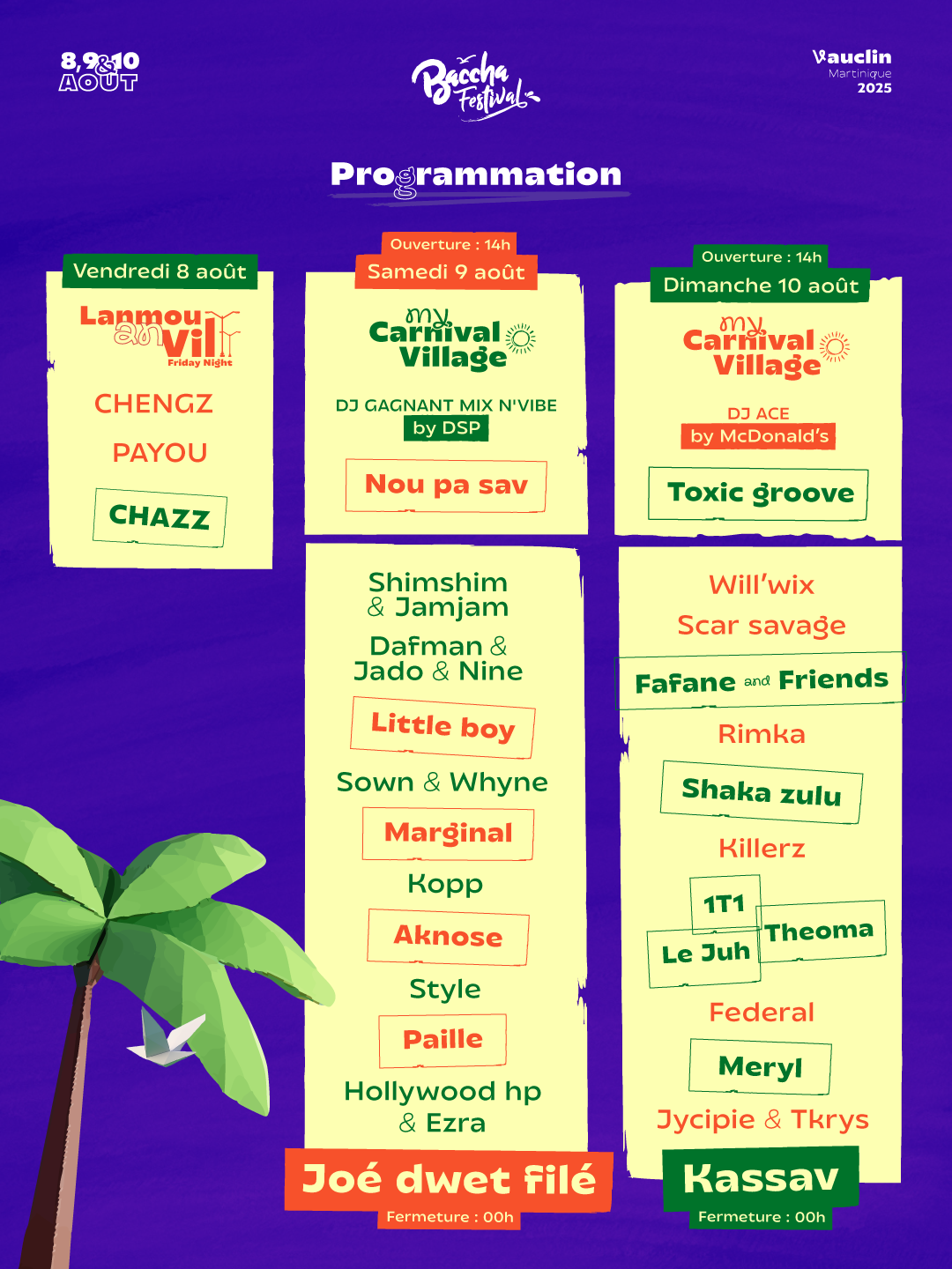 Visuel Lineup pour Baccha festival