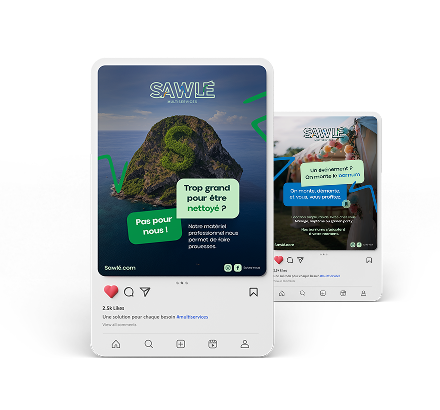 Déclinaison digitale Sawlé sur deux publications mobile