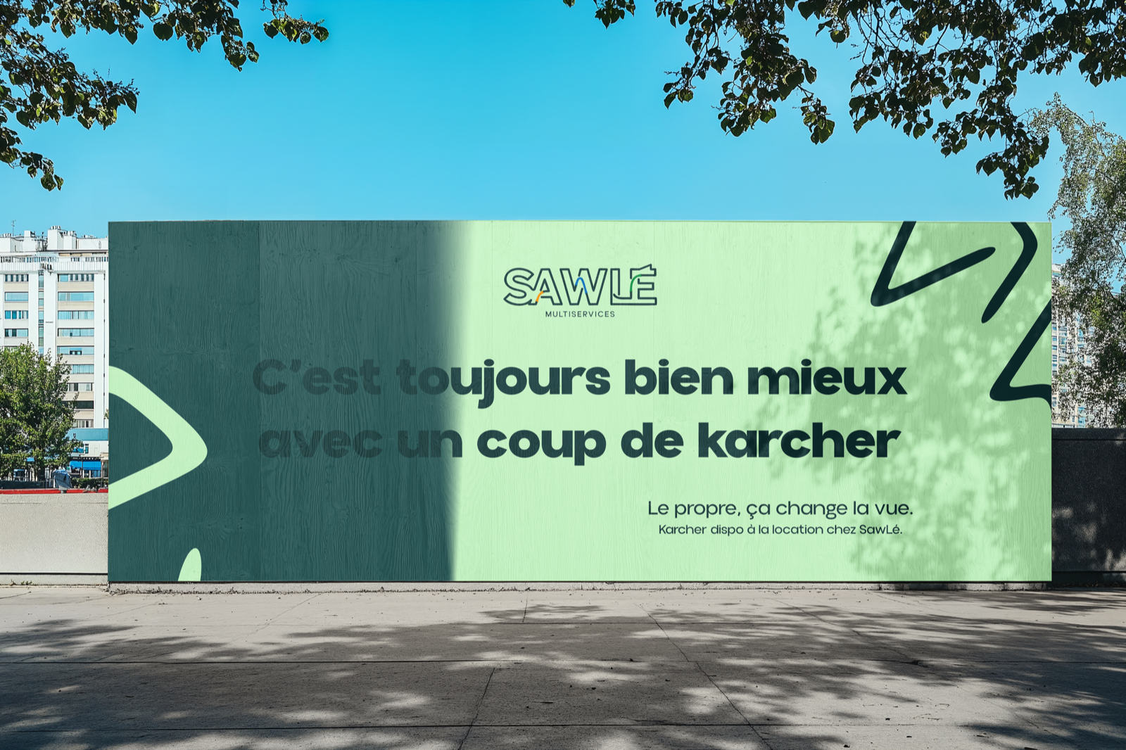 Affichage grand format Sawlé dans l'espace public