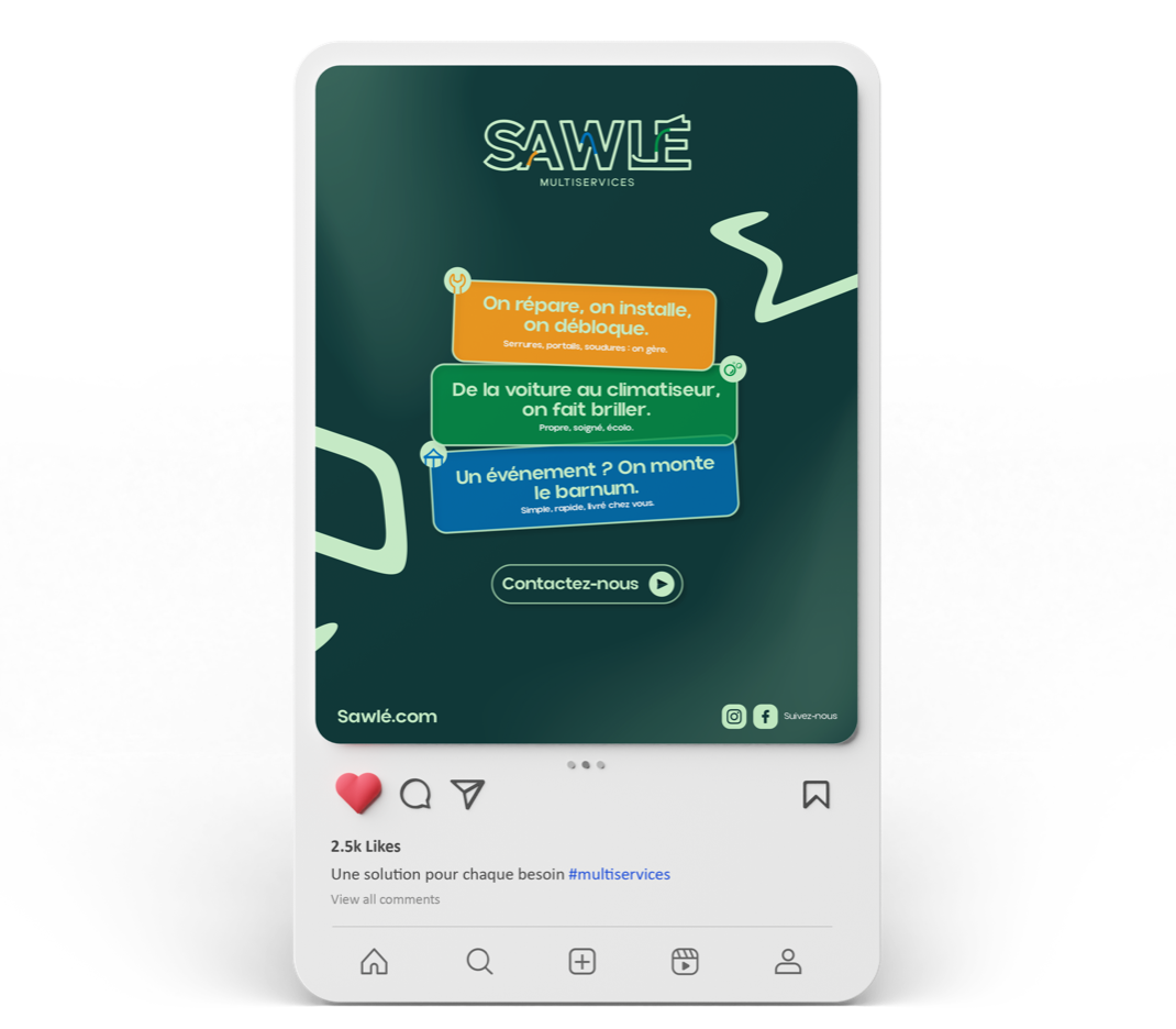 Application Sawlé : conversation graphique avec bulles et notifications